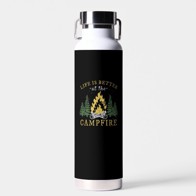 Camping - Life Is Better By The Campfire Water Bottle (Front)