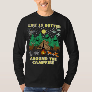 CAMPING-LIFE IS BETTER, Funny Camping With Critter T-Shirt