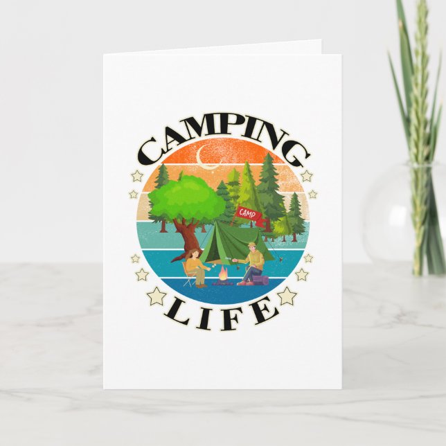 Camping Life Letterpress Thank You Card (Front)