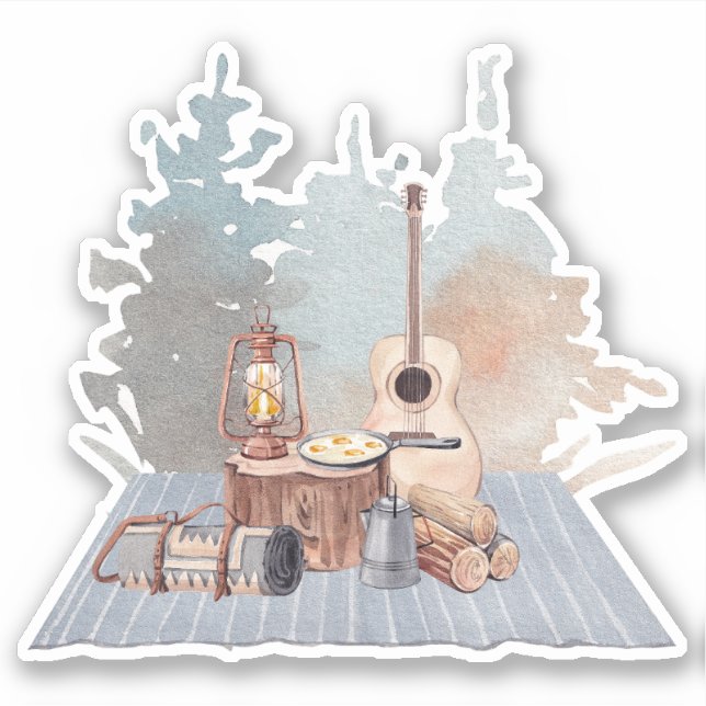 Camping Life Outdoor Adventure Sticker (Front)