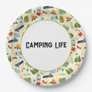 Camping Life Paper Plates