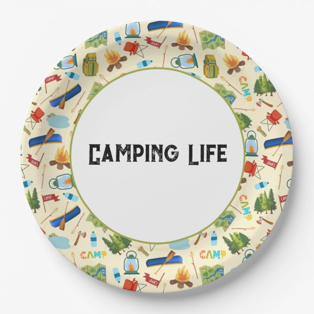 Camping Life Paper Plates (Front)