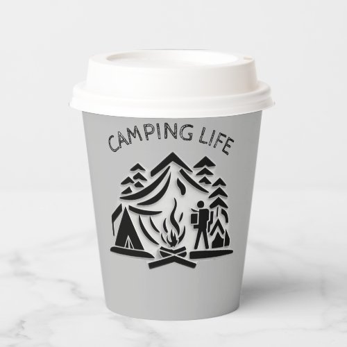 Camping Life Personalize Name Text Coffee Paper Cups