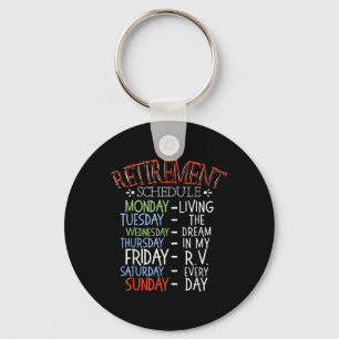 Camping Life Retirement Schedule Van Rv Camper Fan Keychain