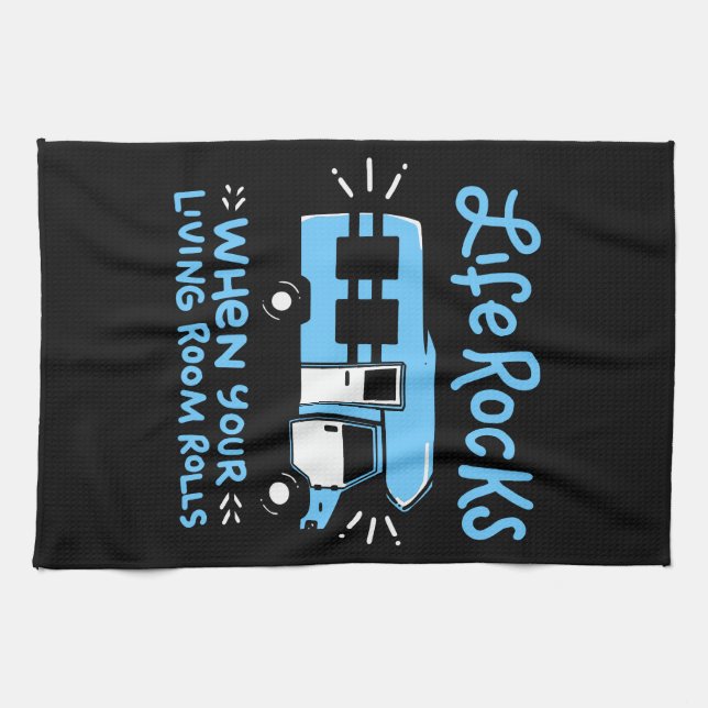 Camping - Life Rocks Kitchen Towel (Horizontal)