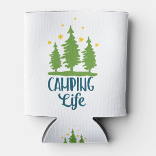 Camping Life Typography Can Cooler
