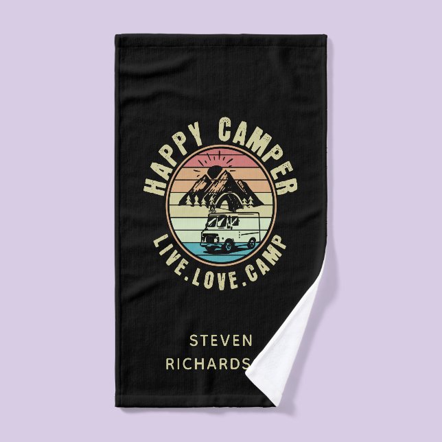 Camping- Live. Love. Camp Outdoors Hand Towel (Hand Towel)
