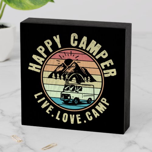 Camping_ Live Love Camp Outdoors Wooden Box Sign