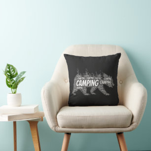 Camping Location Throw Pillow