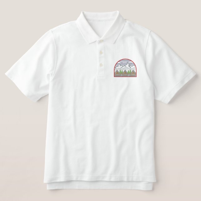 Camping Logo Embroidered Polo Shirt (Design Front)
