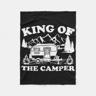 Camping Lover Camper Van King Of The Camper  Fleece Blanket