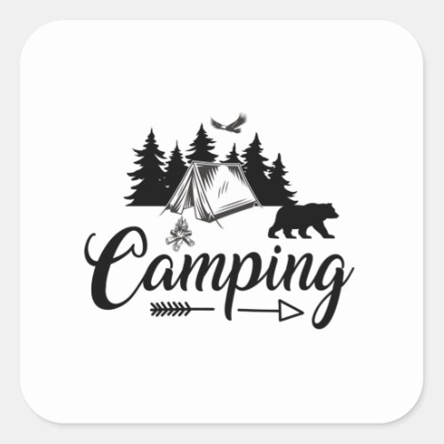 Camping Lover _ Cool Camping Square Sticker