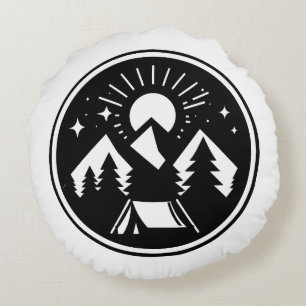 Camping lover round pillow