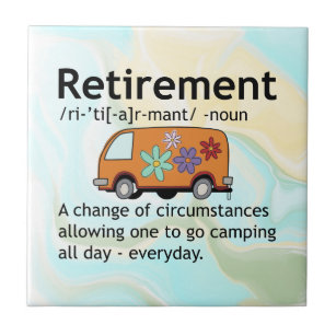 Camping Lovers Retirement Definition   Funny  Ceramic Tile