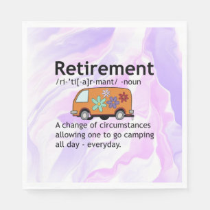 Camping Lovers Retirement Definition   Funny  Napkins