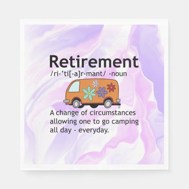 Camping Lovers Retirement Definition   Funny  Napkins (Front)