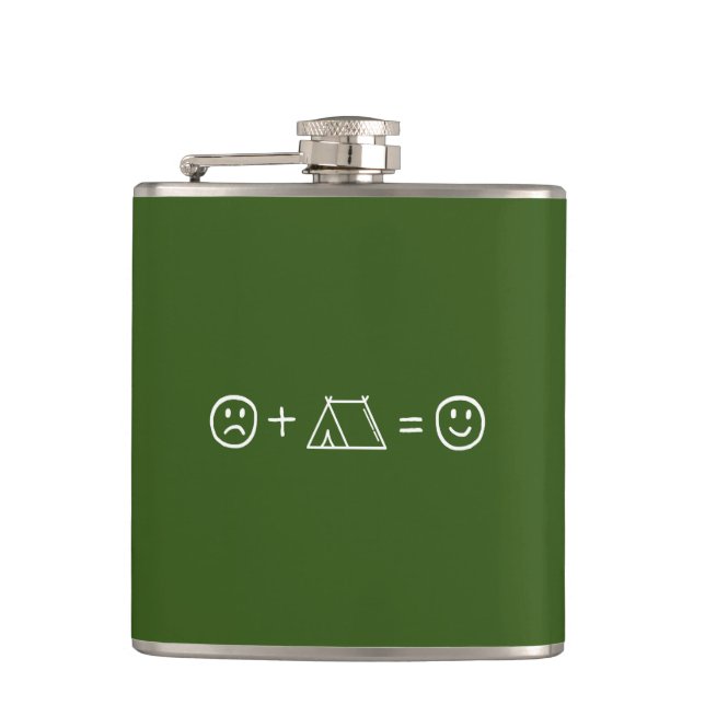 Camping Makes You Happy Flask (Front)