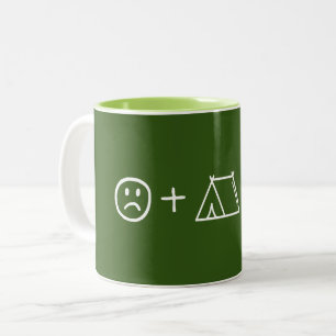 Camping Makes You Happy Two-Tone Coffee Mug