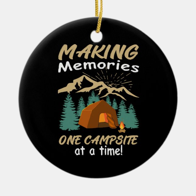 CAMPING Making Memories Ceramic Ornament (Front)
