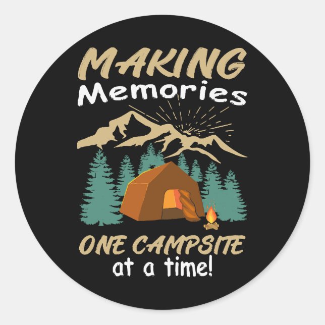 CAMPING Making Memories Classic Round Sticker (Front)
