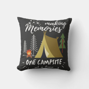 Camping Making Memories One Campsite At A Time Throw Pillow