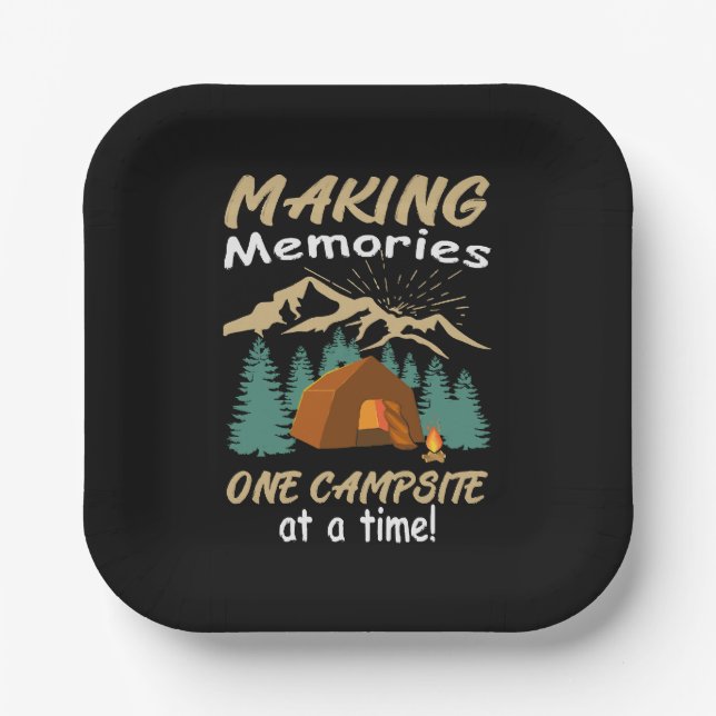 CAMPING Making Memories Paper Plates (Front)