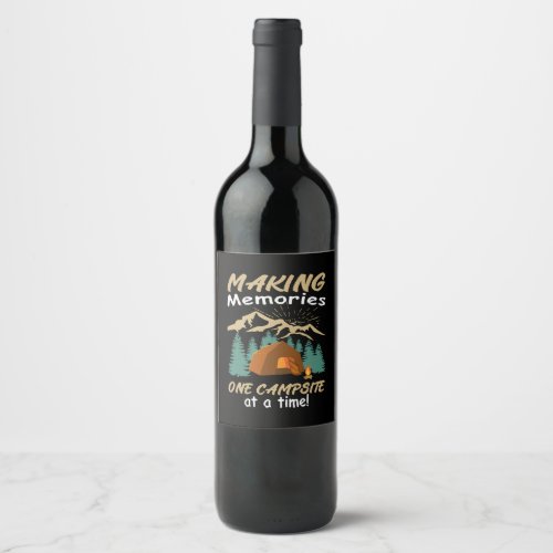 CAMPING Making Memories Wine Label