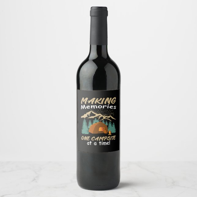 CAMPING Making Memories Wine Label (Front)