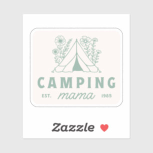 Camping mama mom summer camp mother aesthetic sticker
