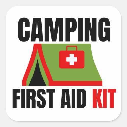 Camping medical kit  square sticker