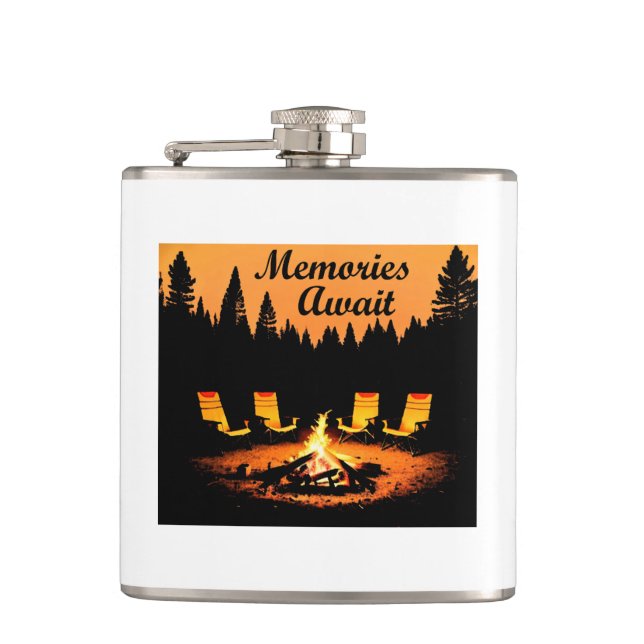 Camping Memories Await Flask (Front)