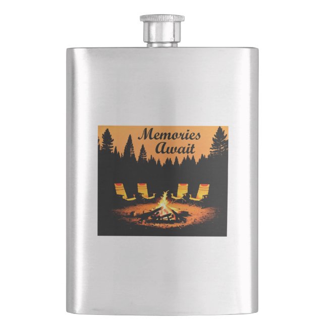 Camping Memories Await Flask (Front)