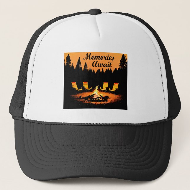 Camping Memories Await Trucker Hat (Front)