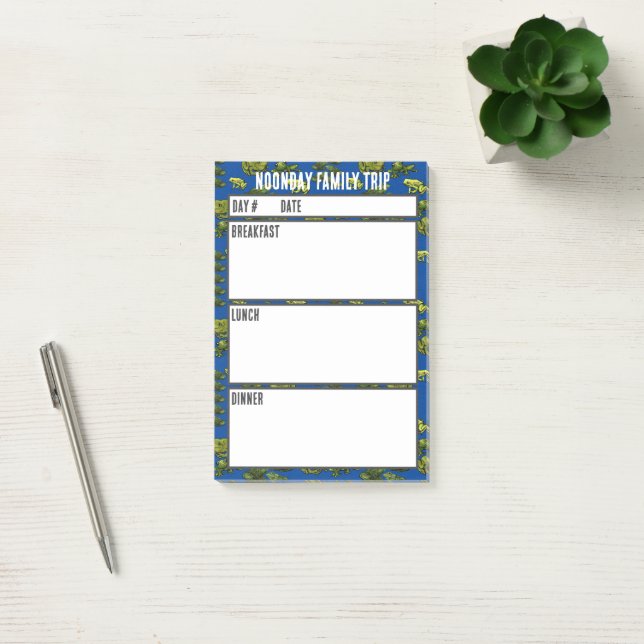 Camping Menu Meal Planning Tool Post-it Notes (Office)