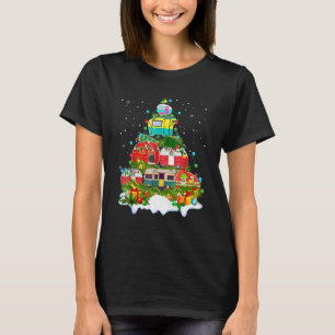 Camping Merry Christmas Tree Camper Snowman T-Shirt