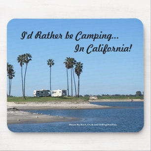 Camping, Mission Bay Beach, California Mouse Pad