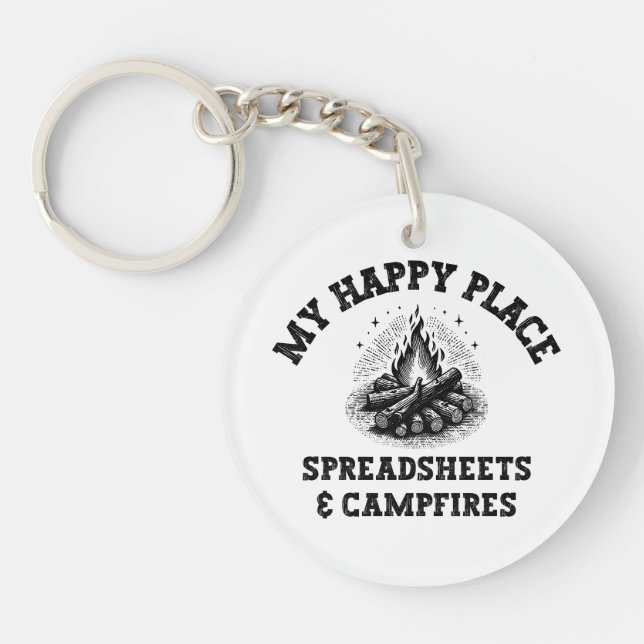 Camping Mode: Off The Grid - Funny Accountant Gift Keychain (Front)