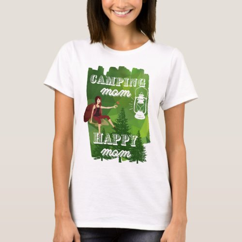Camping mom _ happy mom cute camping tee for her