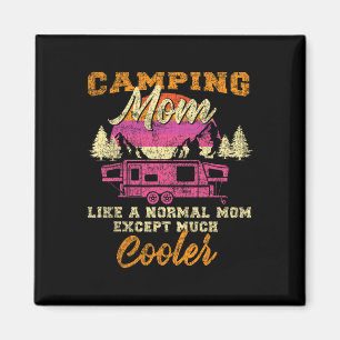 Camping Mom Pop Up Camper Rv Trailer Retro Vintage Magnet