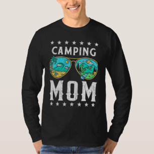 Camping Mom Retro Outdoor Graphic Tee Happy Camper