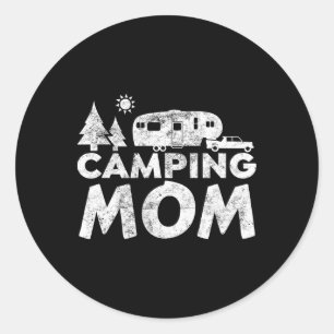 Camping Mom Shirt 5th Wheel Camper Rv Vacation Gif Classic Round Sticker