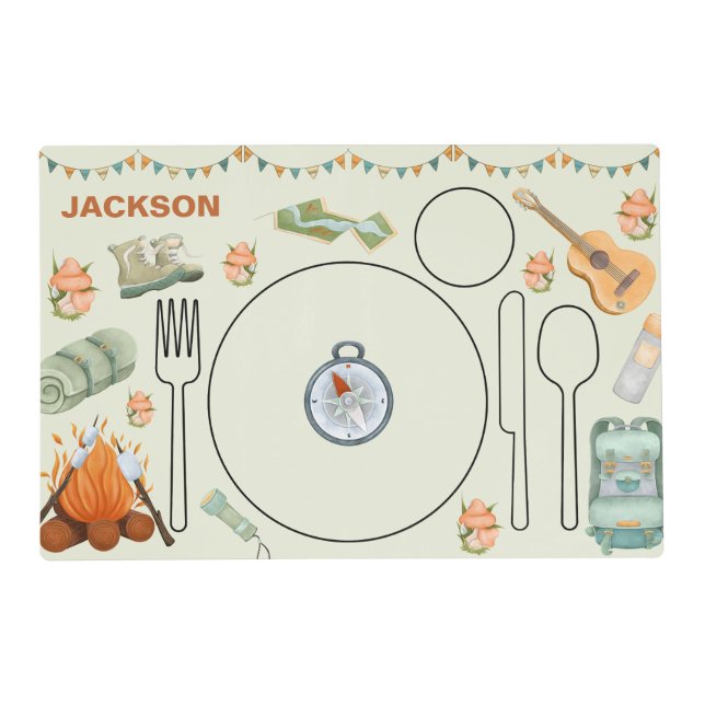 Camping Montessori Placemat Printable (Front)