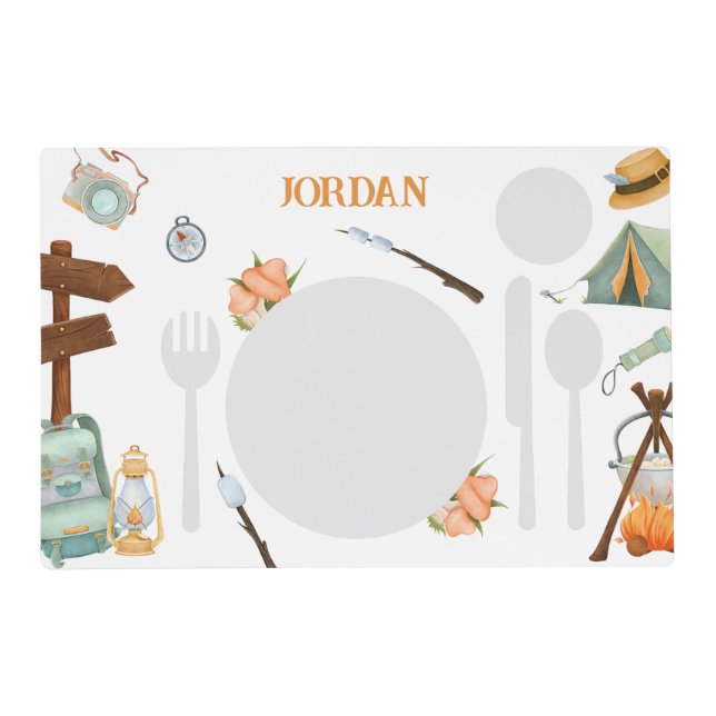 Camping Montessori Placemat Printable (Front)