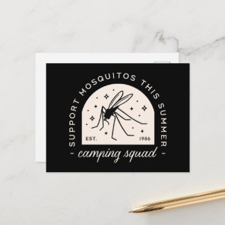 Camping mosquito funny camp squad sarcastic quotes postcard