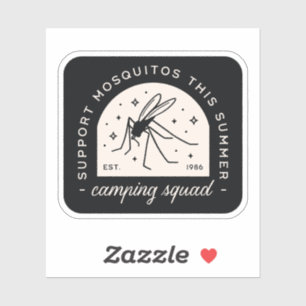 Camping mosquito funny insect quotes whimsical sticker