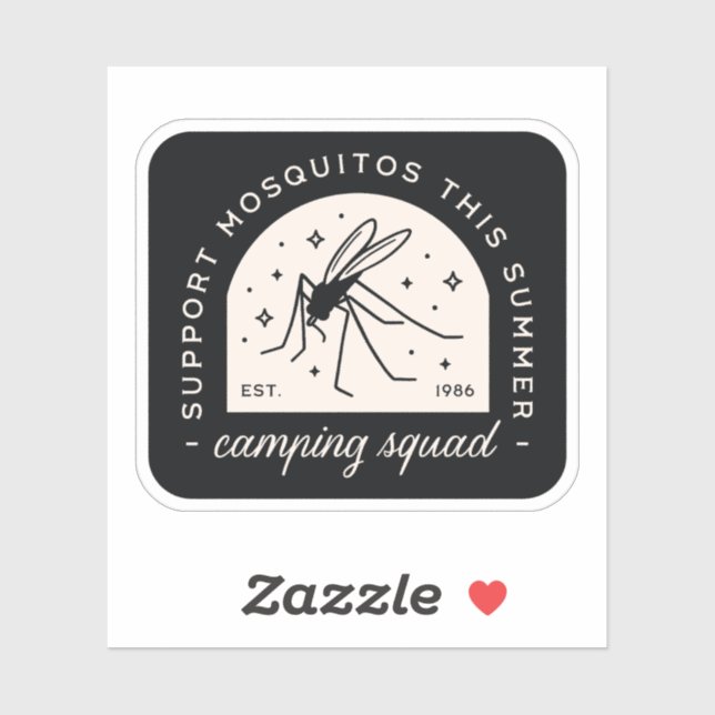 Camping mosquito funny insect quotes whimsical sticker (Sheet)
