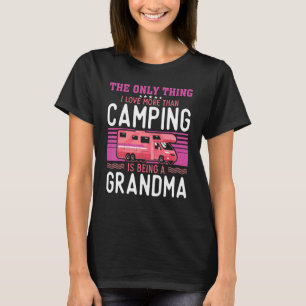 Camping Motorhome Campervan Grandma Vintage Retro T-Shirt