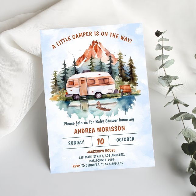 Camping Mountain Rustic Baby Shower  Invitation (Creator Uploaded)