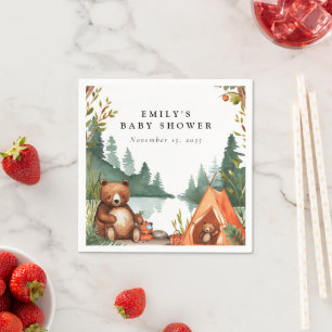 Camping Mountain Rustic Baby Shower Napkins