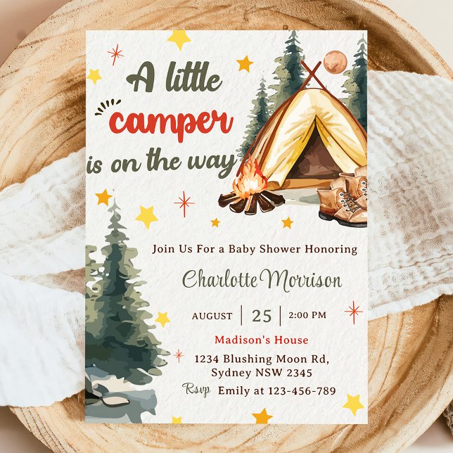 Camping Mountain Rustic Baby Shower Party  Invitation (Creator Uploaded)